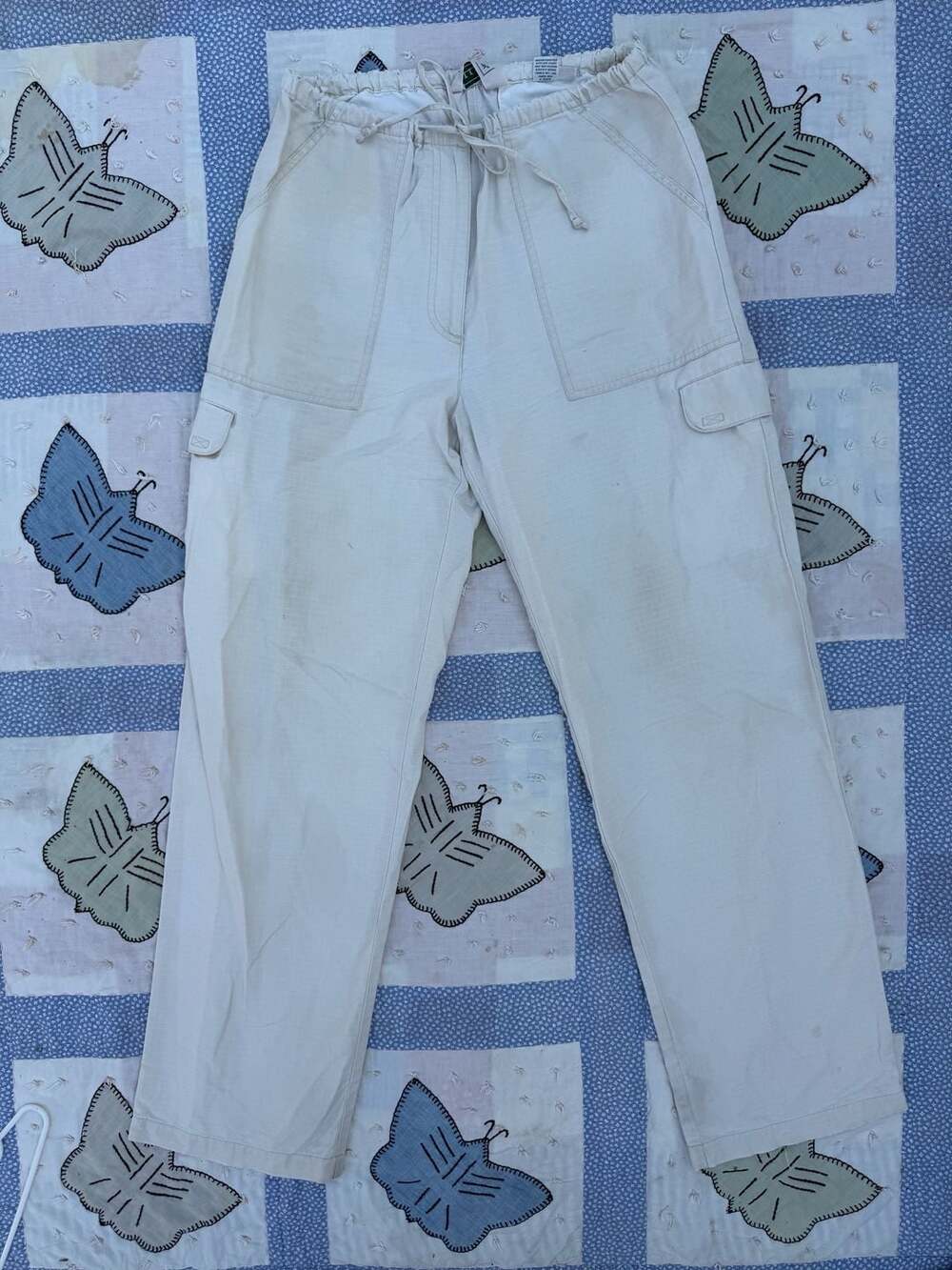 Amazing Vintage L.L. Bean Women's Ripstop Cotton Drawstring Waist Cargo Pants